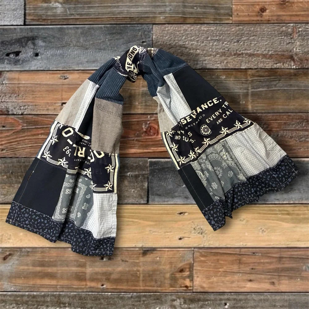 CUSTOM RRL/RL PATCHWORK SCARF (100% UPCYCLED RALPH LAUREN FABRICS)- 1 OF A KIND